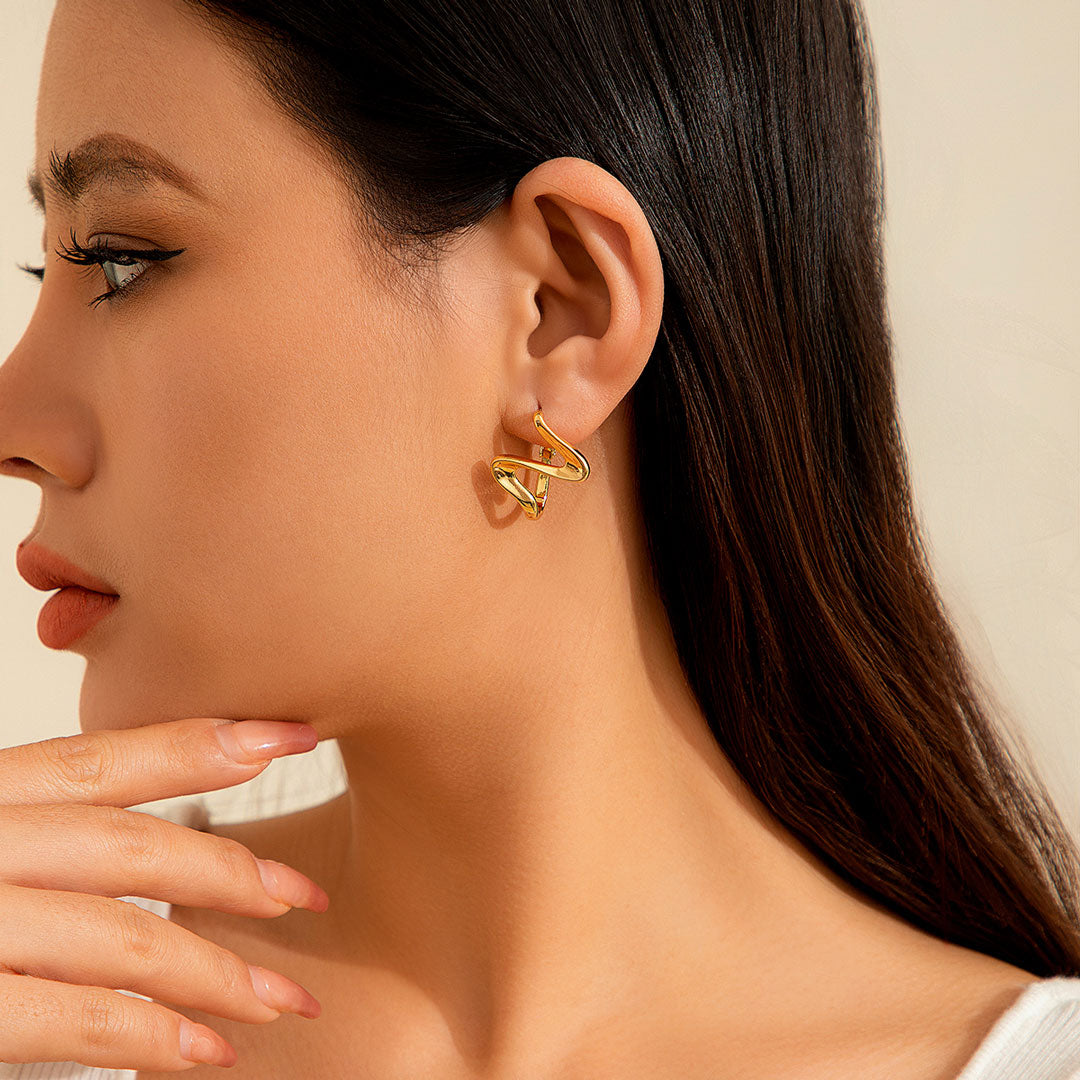 Wave Oorbellen | 18K Goud