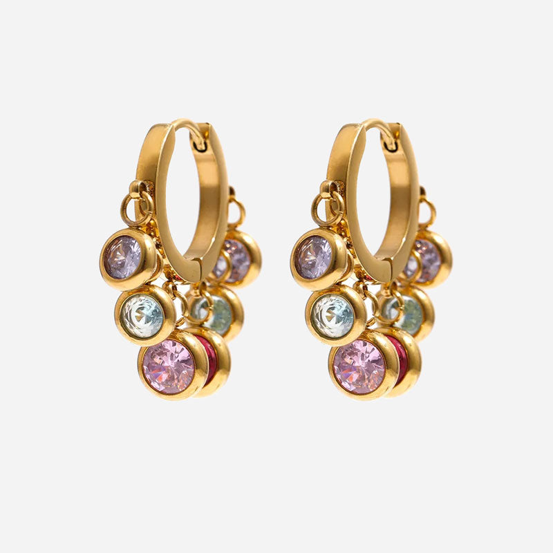 Zirconia oorbellen | 18K Goud