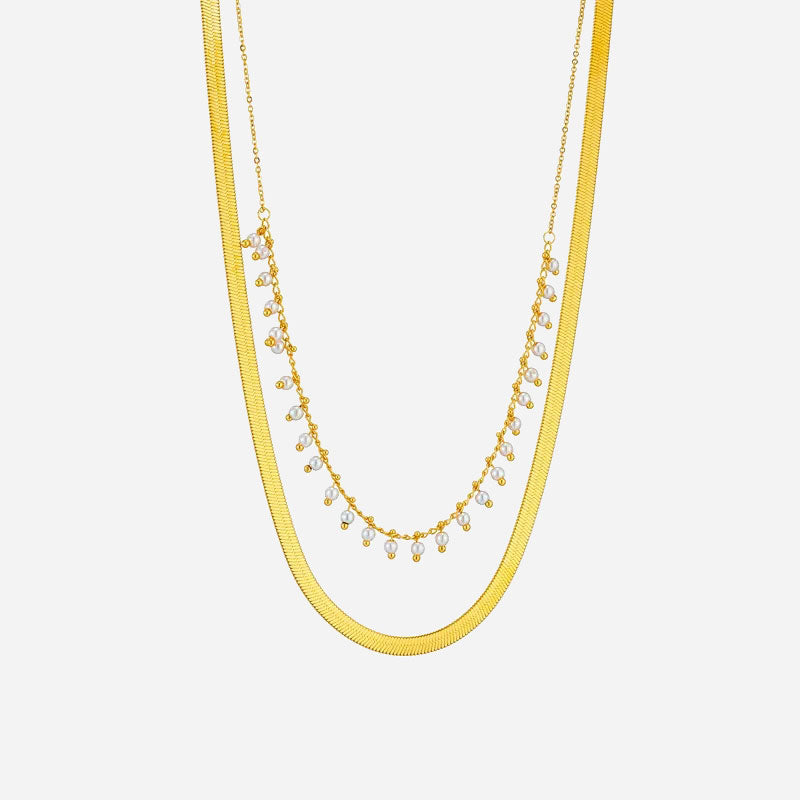 Luxe Snake Choker & Parel Sieradenset | 18K Goud