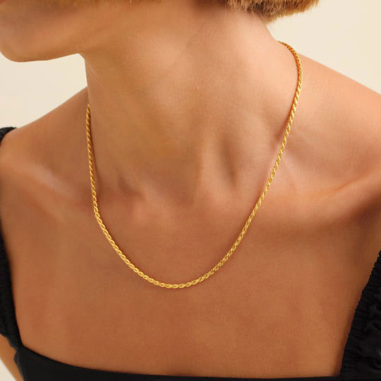 Rope ketting | 18K Goud 2mm