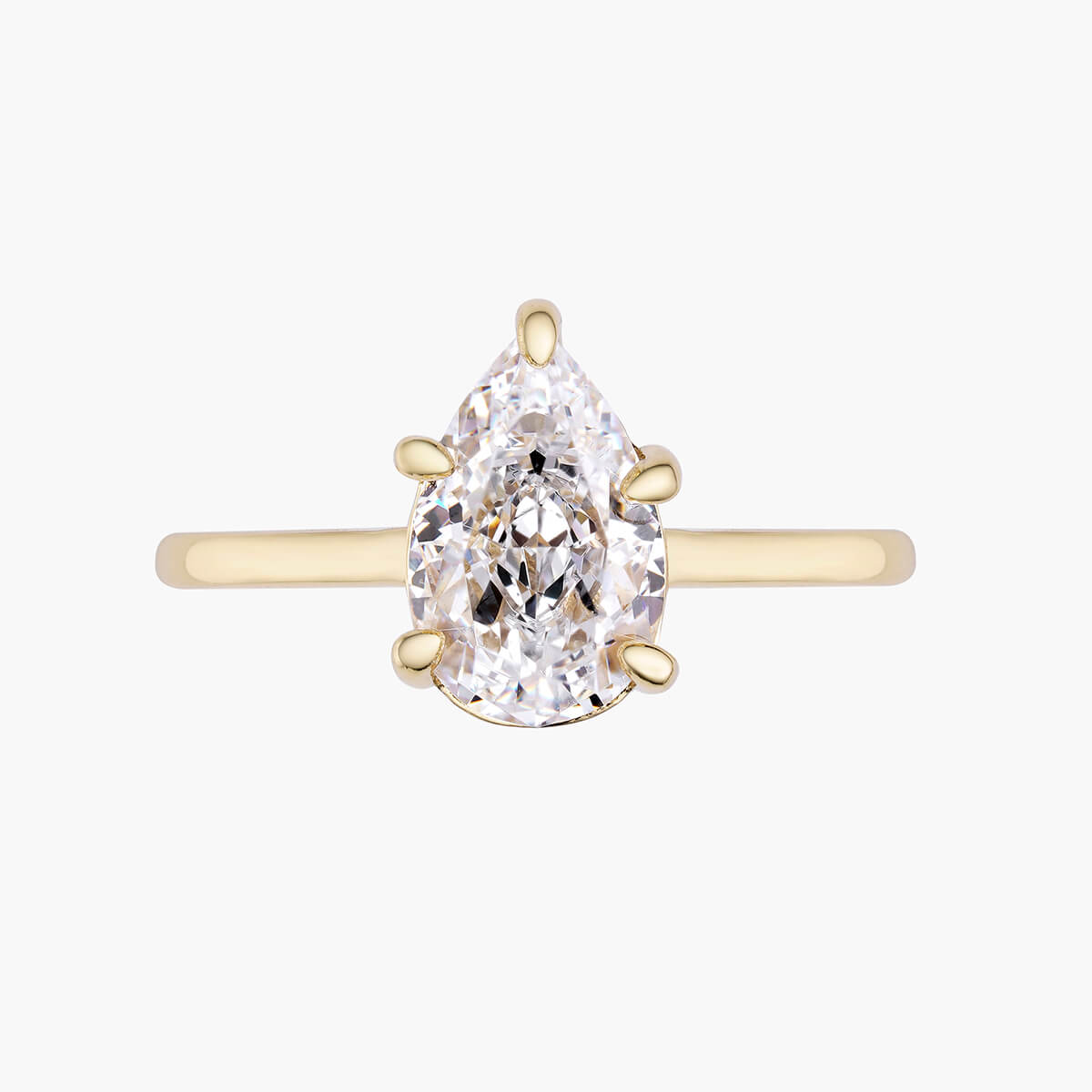 Peren Solitaire Ring – 14K Goud
