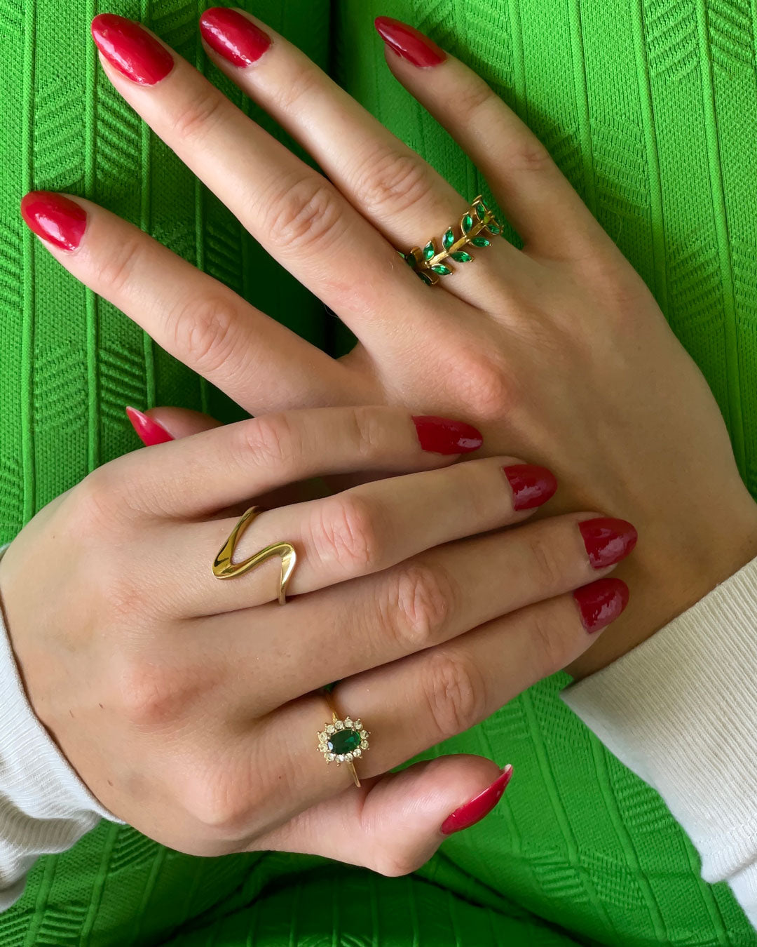 Groene Zirconia Ring | 18K Goud