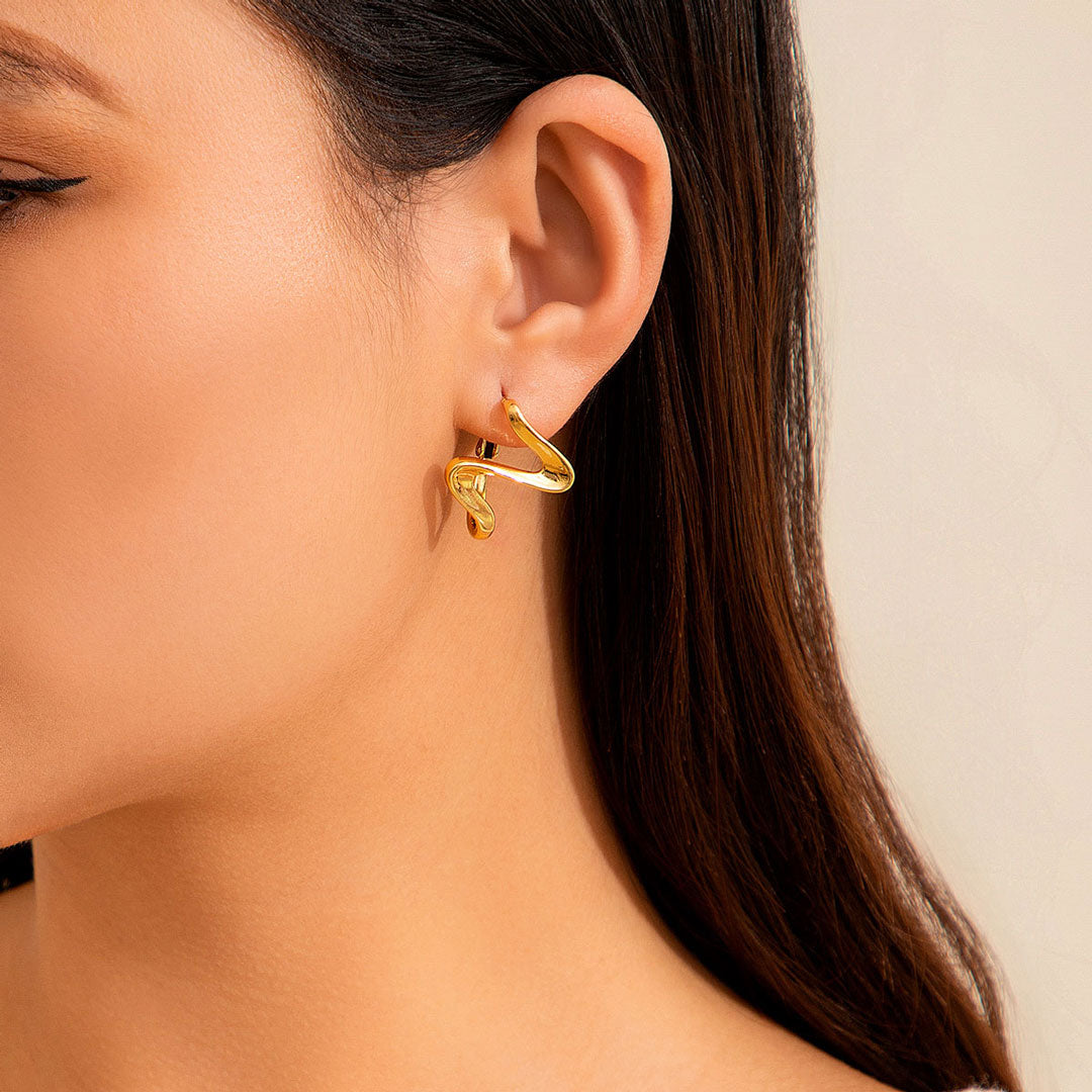 Wave Oorbellen | 18K Goud