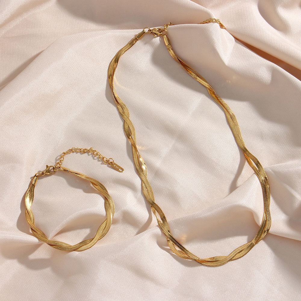 Twisted armband | 18K Goud 4mm