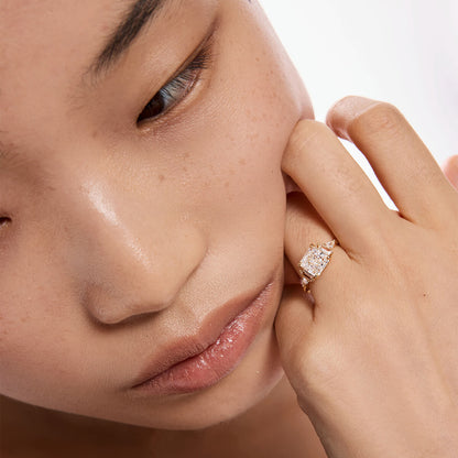 Verpulverd IJs Vierkante Ring – 14K Goud