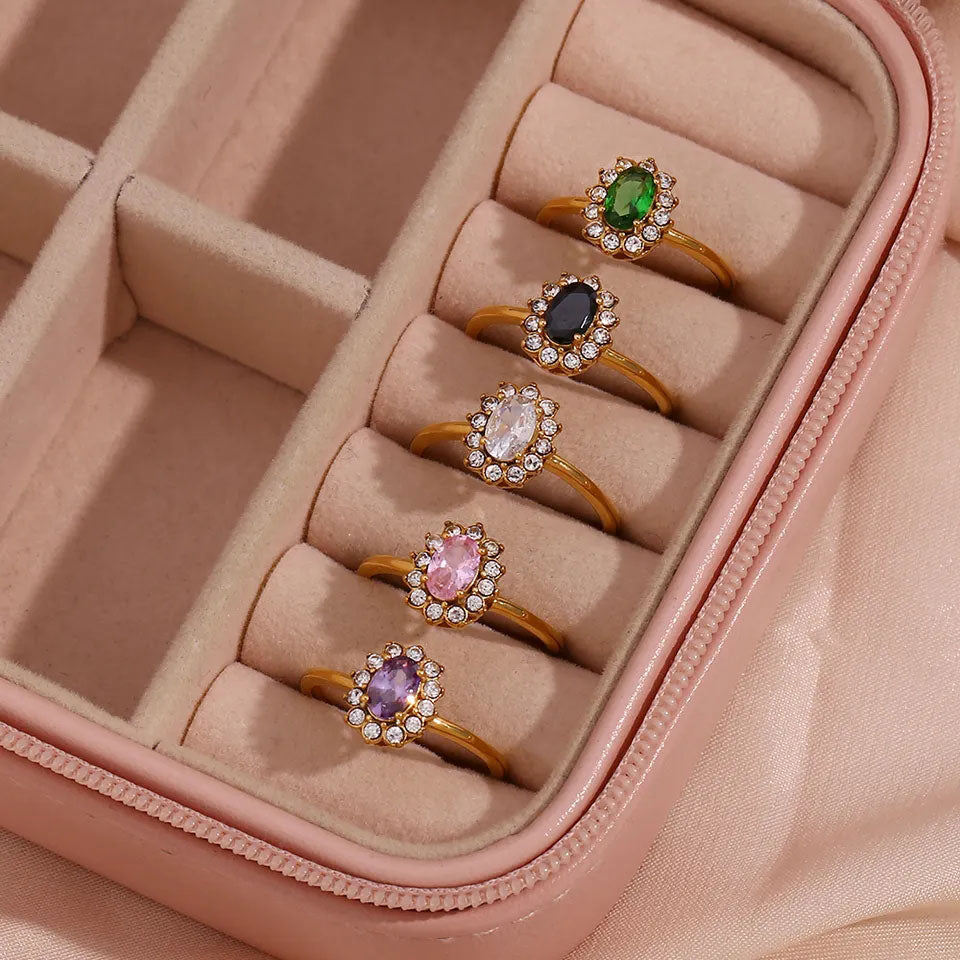 Groene Zirconia Ring | 18K Goud