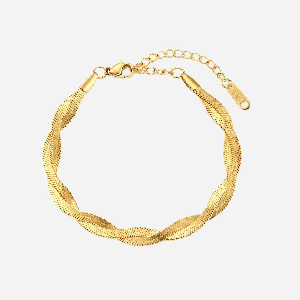 Twisted armband | 18K Goud 4mm