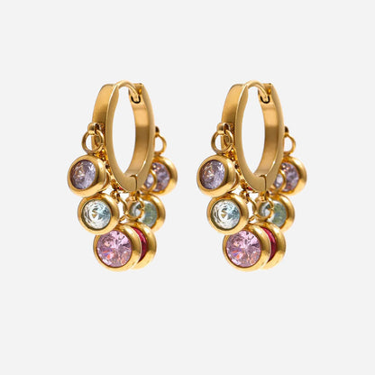 Zirconia oorbellen | 18K Goud