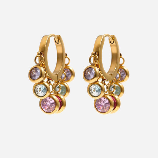 Zirconia oorbellen | 18K Goud
