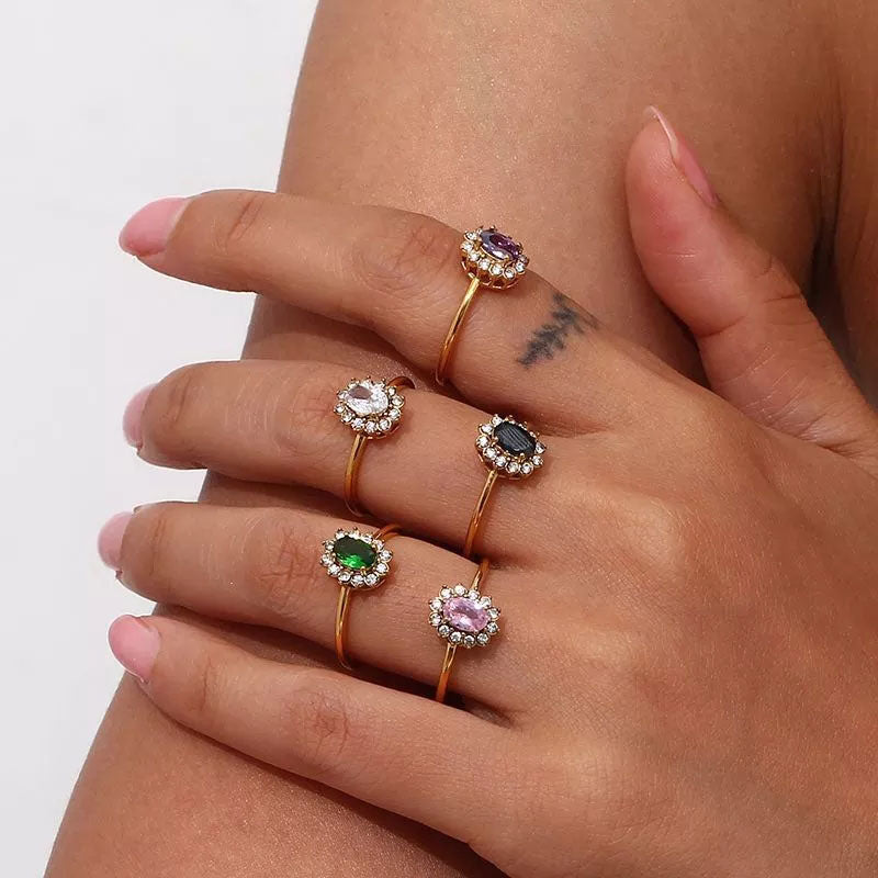 Groene Zirconia Ring | 18K Goud