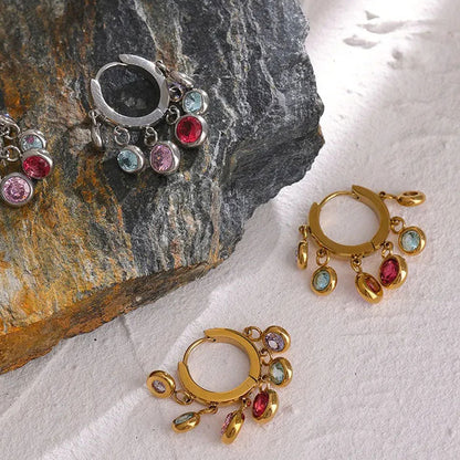 Zirconia oorbellen | 18K Goud