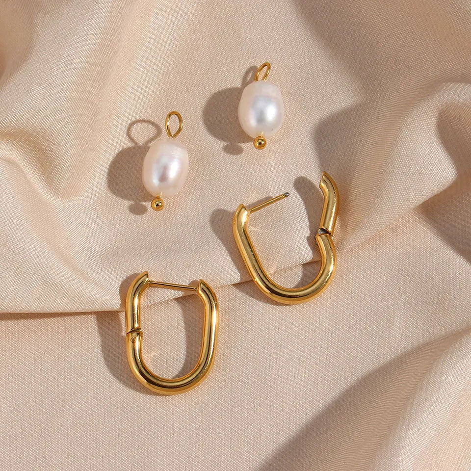 Rosa oorbellen | 18K Goud