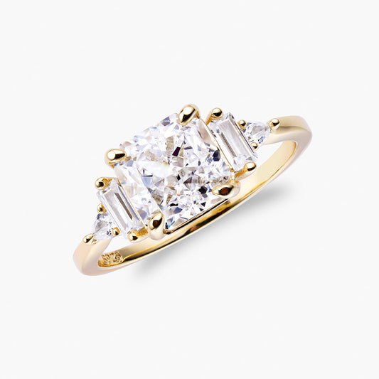 Verpulverd IJs Vierkante Ring – 14K Goud