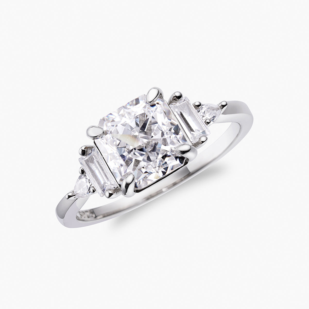 Verpulverd IJs Vierkante Ring – 14K Goud