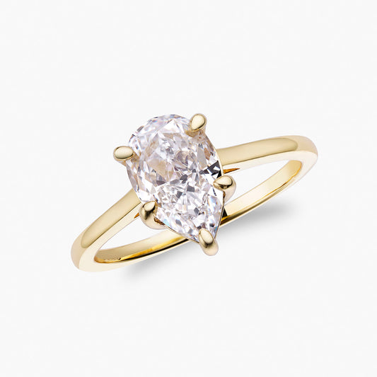 Peren Solitaire Ring – 14K Goud