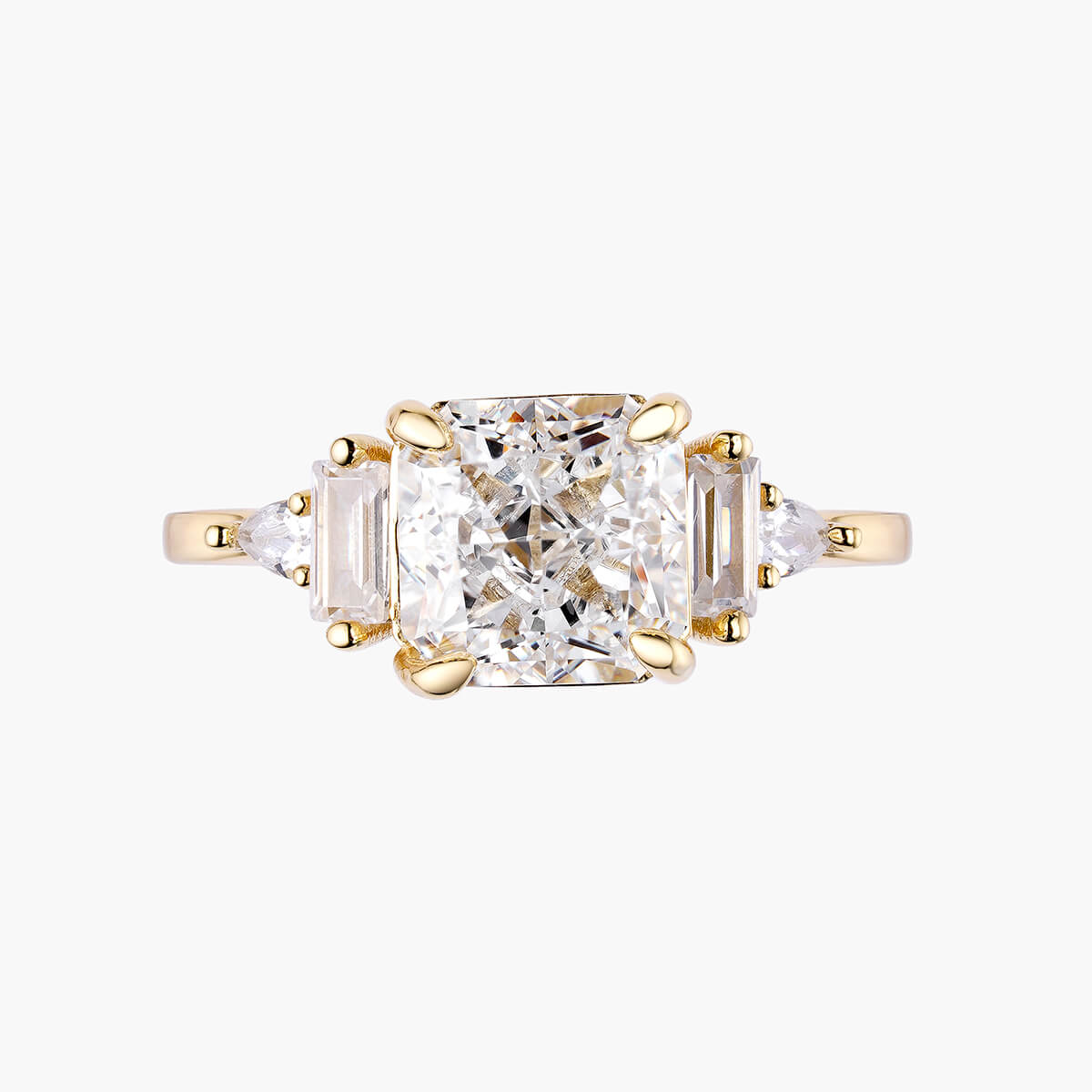Verpulverd IJs Vierkante Ring – 14K Goud