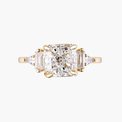 Verpulverd IJs Vierkante Ring – 14K Goud