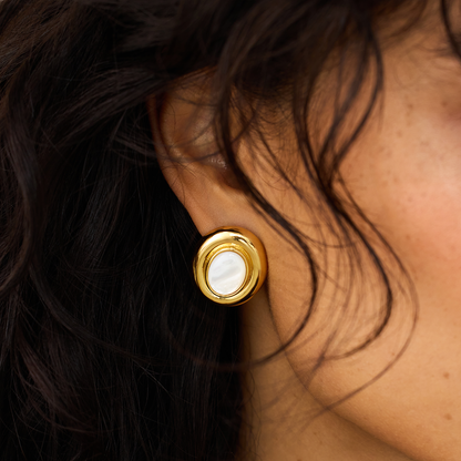 Oorbellen met knop | 18k Goud