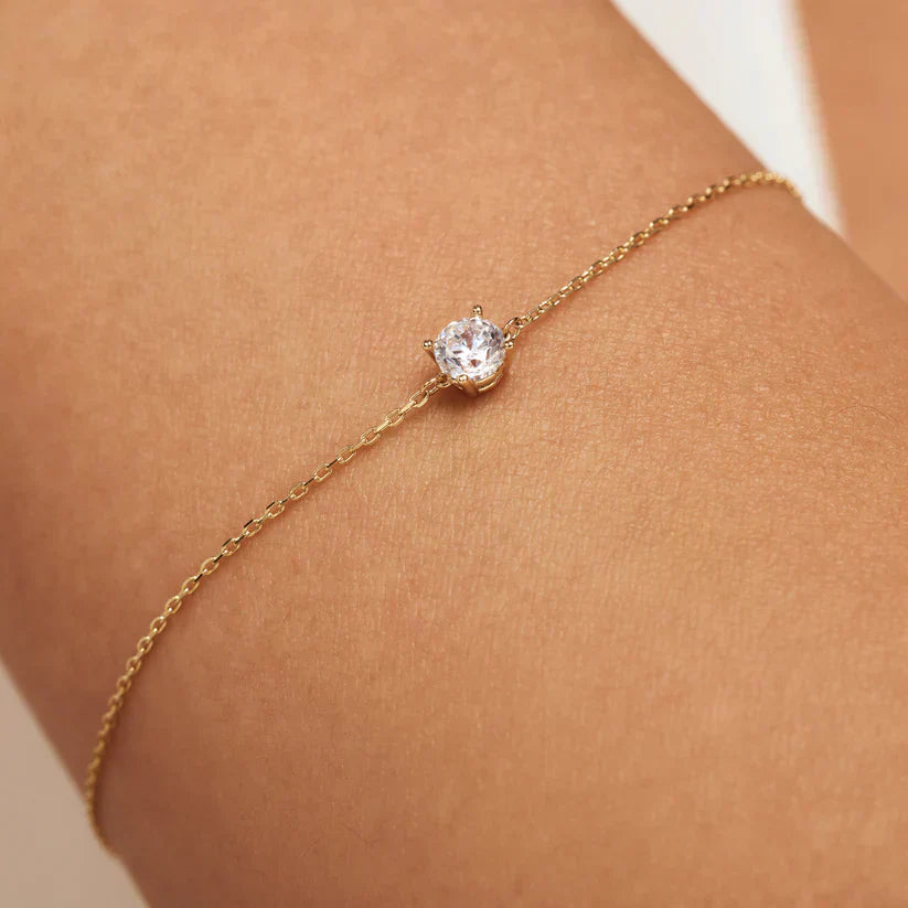 Cléa 14k gouden armband met moissaniet stenen