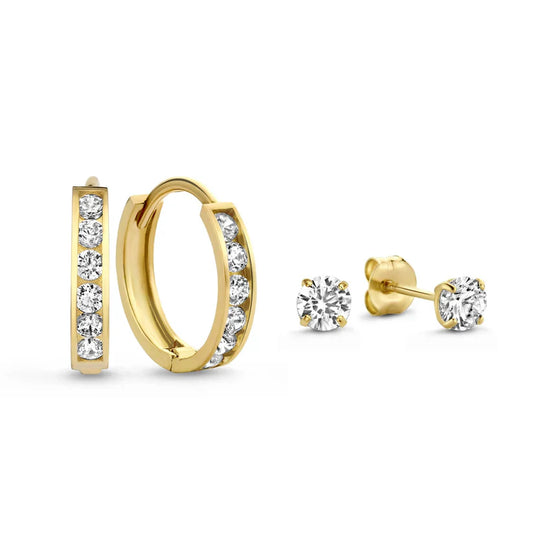 Dara Brillane Oorbellen Set | Goud 18k