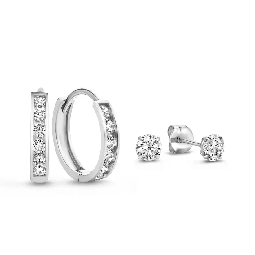 Dara Brillane Oorbellen Set | Goud 18k