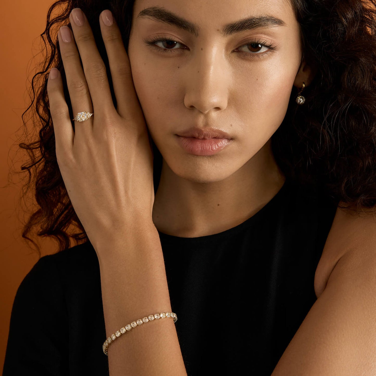 Verpulverd IJs Vierkante Ring – 14K Goud