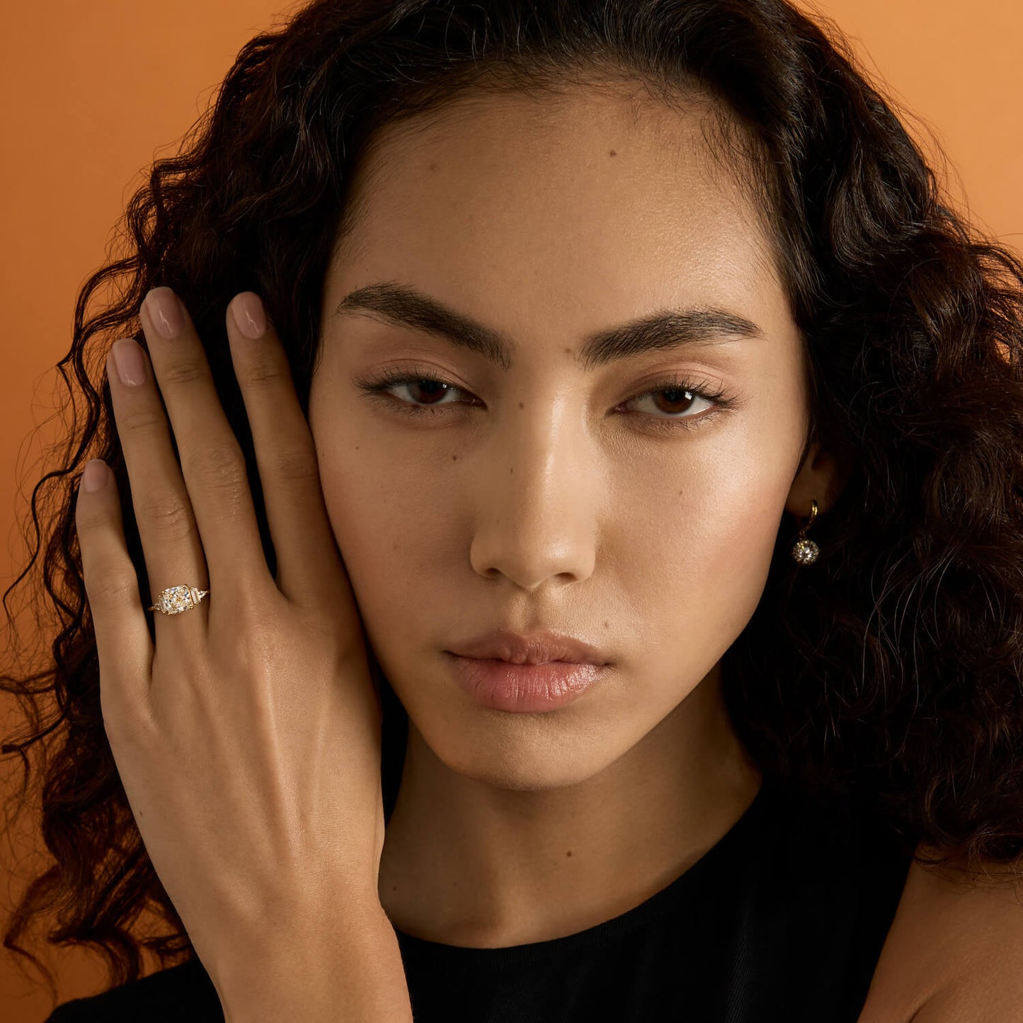 Verpulverd IJs Vierkante Ring – 14K Goud