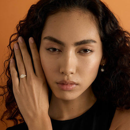 Verpulverd IJs Vierkante Ring – 14K Goud