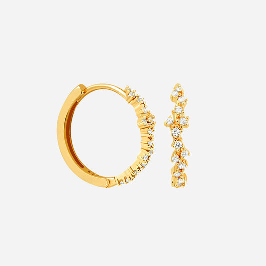 Mini Zirconia Oorbellen |  18K Goud