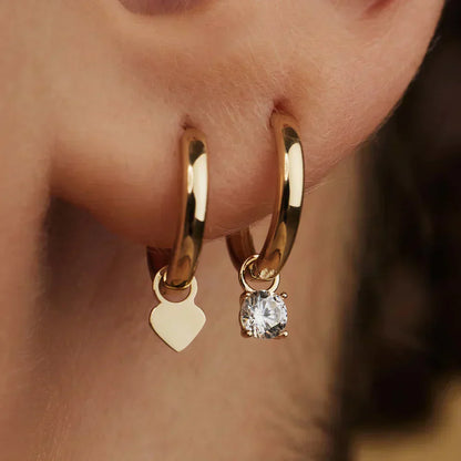 18K Gouden Moonbeam Stenen Hoepel Oorbellen