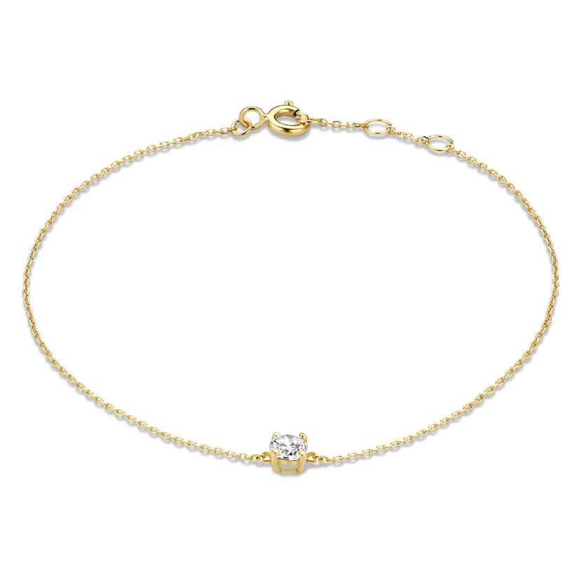 Cléa 14k gouden armband met moissaniet stenen