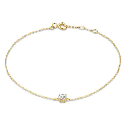 Cléa 14k gouden armband met moissaniet stenen