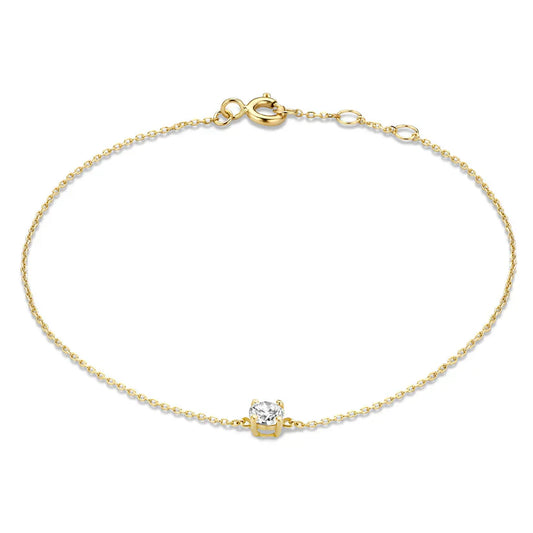 Cléa 14k gouden armband met moissaniet stenen