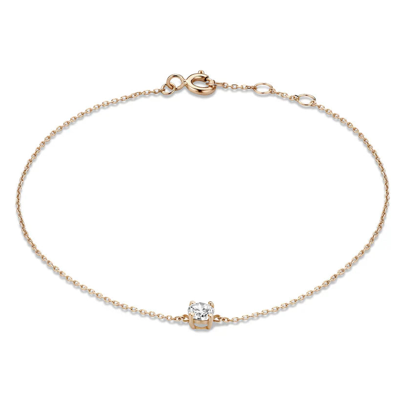 Cléa 14k gouden armband met moissaniet stenen