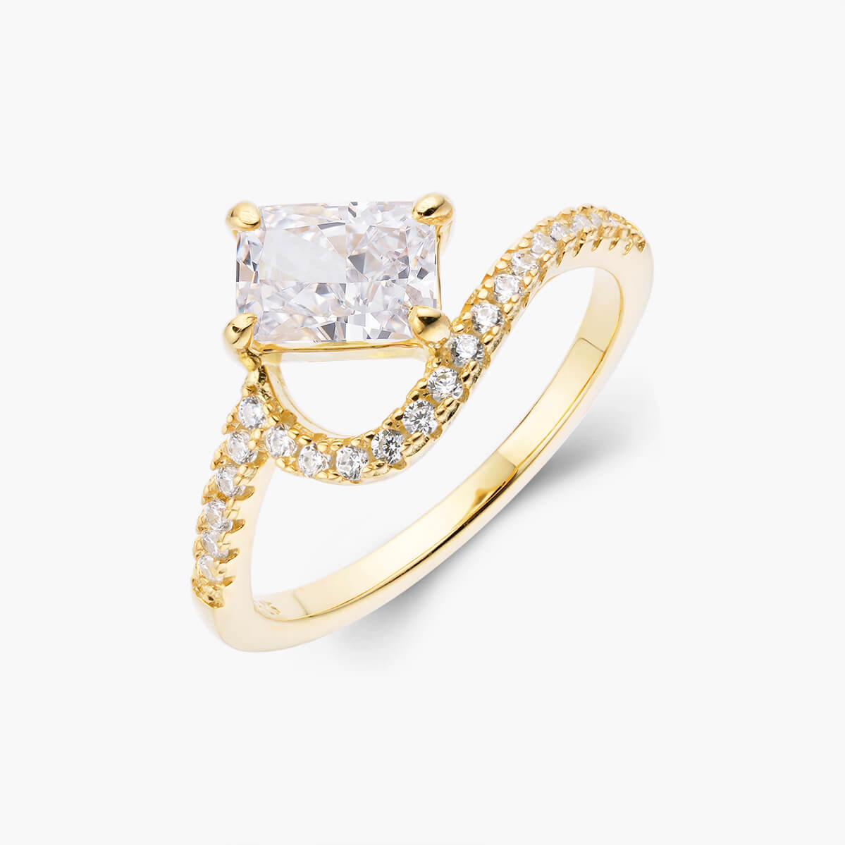 Pavé Vagues Ring – 14K Goud